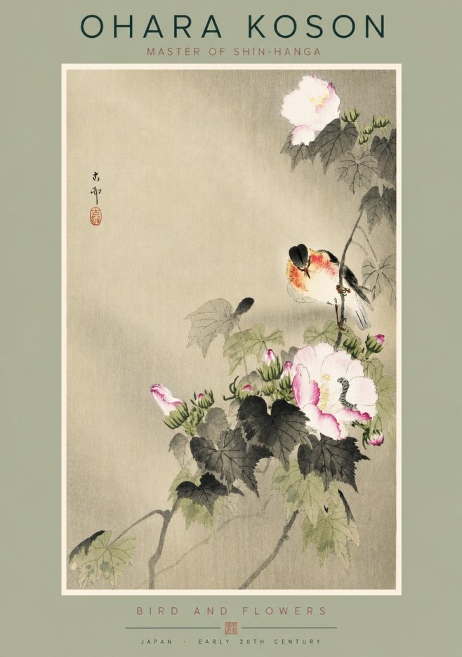 Ohara Koson Bird and Flowers No2 - Póster