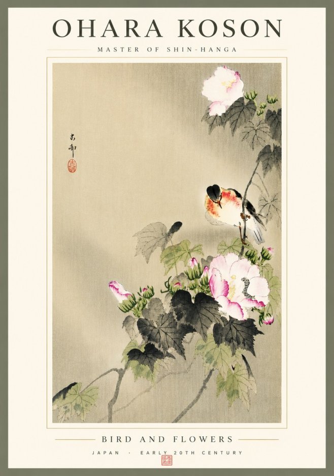 Ohara Koson Bird and Flowers No5 - Póster