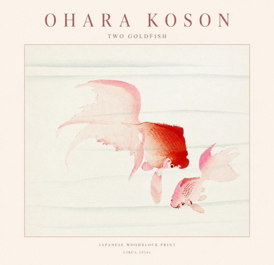 Ohara Koson Two Goldfish No1 - Póster