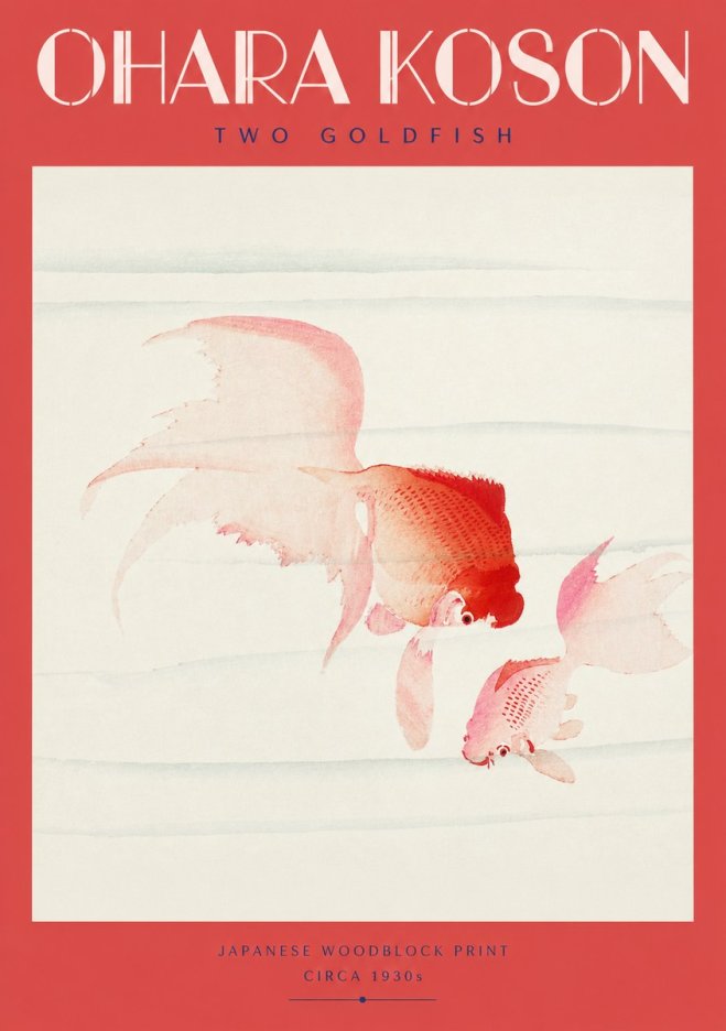 Ohara Koson Two Goldfish No2 - Póster