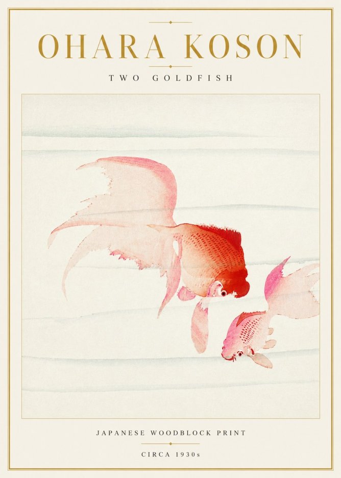 Ohara Koson Two Goldfish No3 - Póster