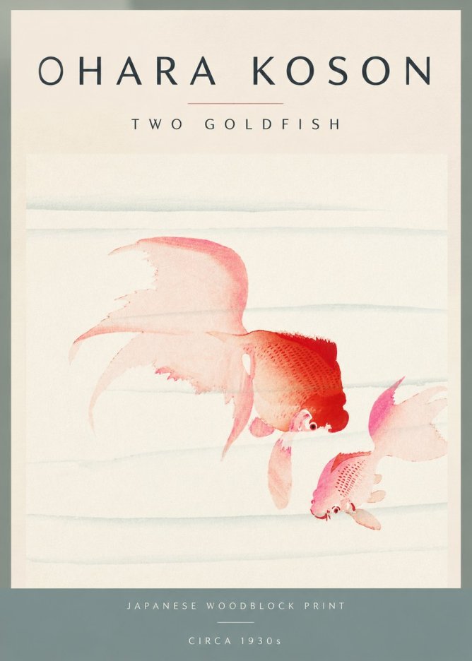 Ohara Koson Two Goldfish No5 - Póster