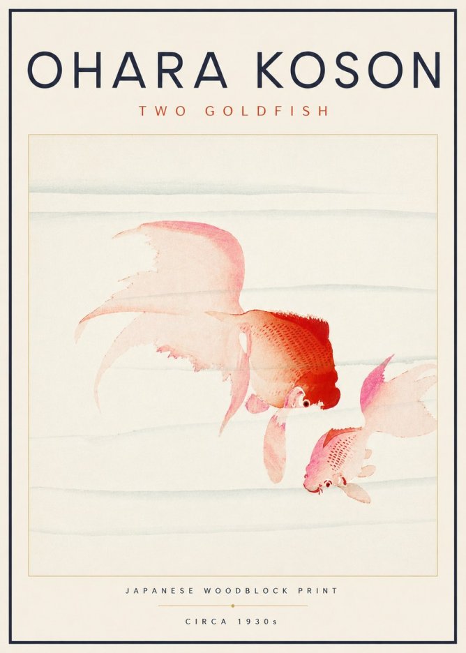 Ohara Koson Two Goldfish No6 - Póster
