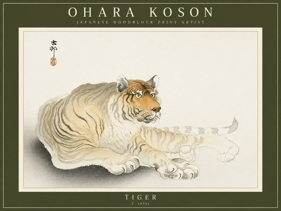 Ohara Koson Tiger No2 - Póster