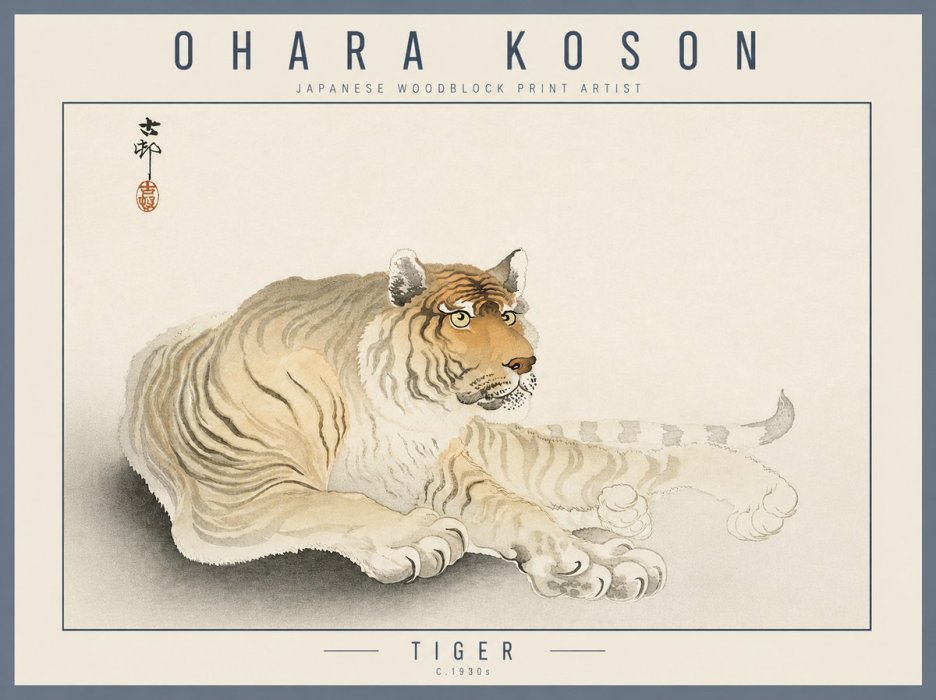 Ohara Koson Tiger No3 - Póster