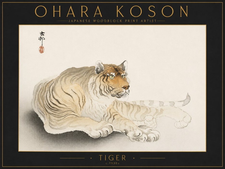 Ohara Koson Tiger No5 - Póster