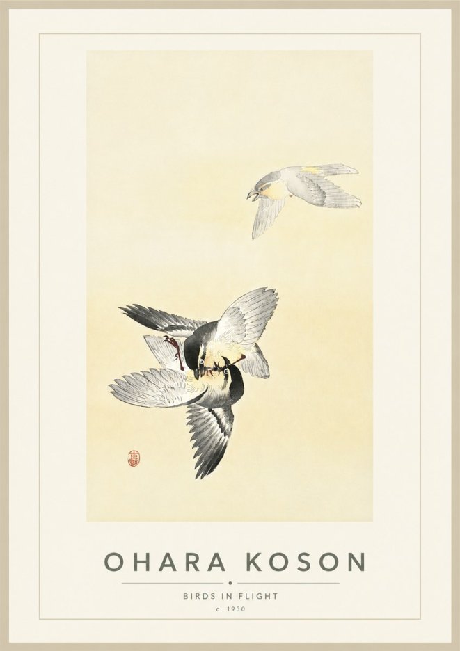 Ohara Koson Birds in Flight No4 - Póster