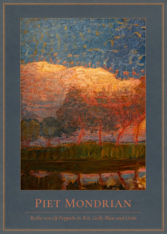 Piet Mondrian Reihe Von Elf Pappeln in Rot, Gelb, Blau Und Grün No4 - Póster