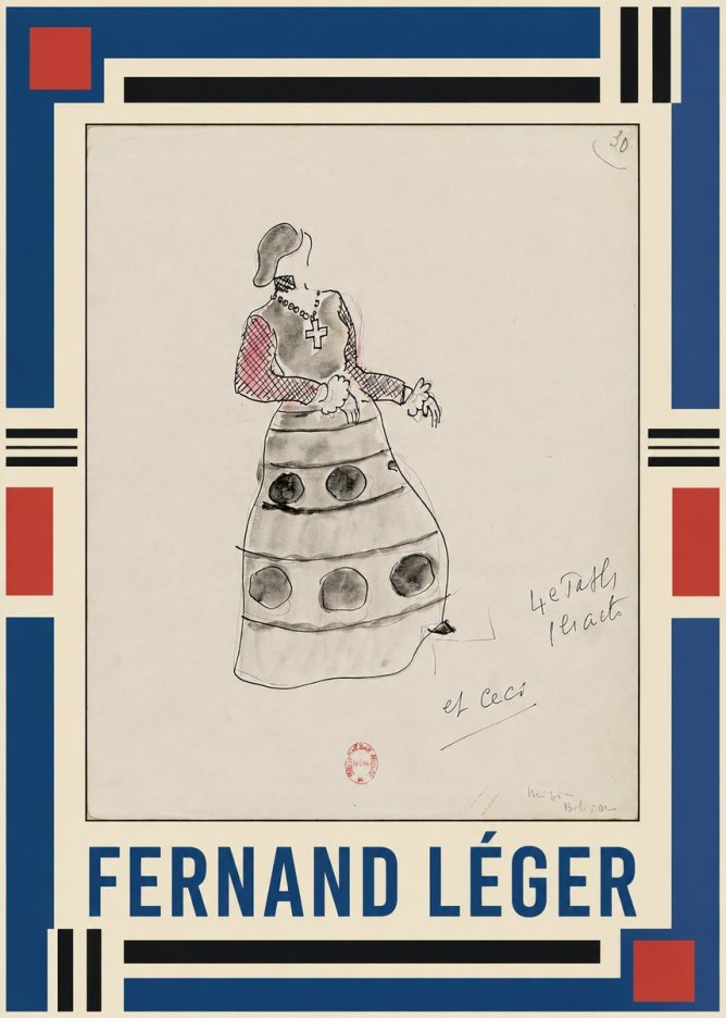 Fernand Léger Costume Design for Le Patin No1 - Póster