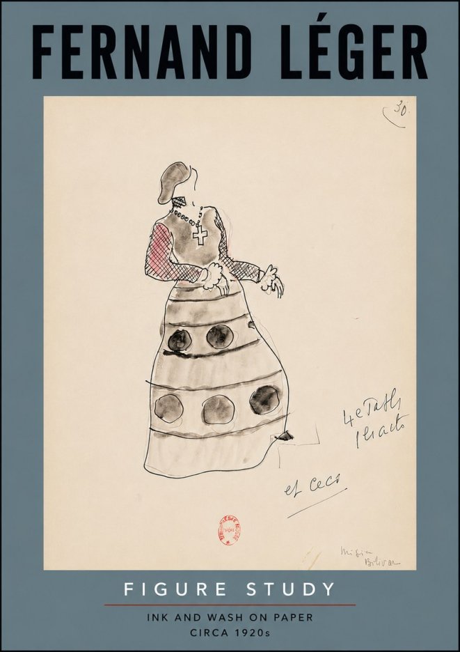 Fernand Léger Costume Design for Le Patin No3 - Póster