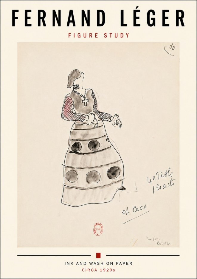 Fernand Léger Costume Design for Le Patin No4 - Póster