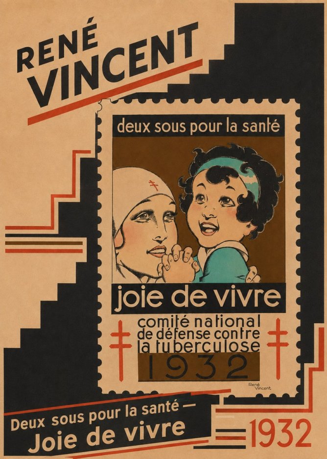 René Vincent Deux Sous Pour La Santé - Joie De Vivre No2 - Póster