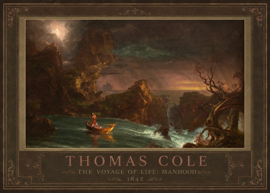 Thomas Cole The Voyage of Life: Manhood I No1 - Póster