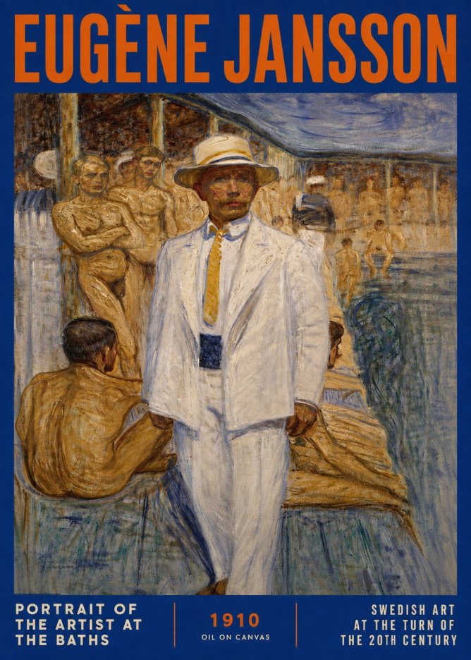 Eugène Jansson Portrait of the Artist at the Baths No2 - Póster