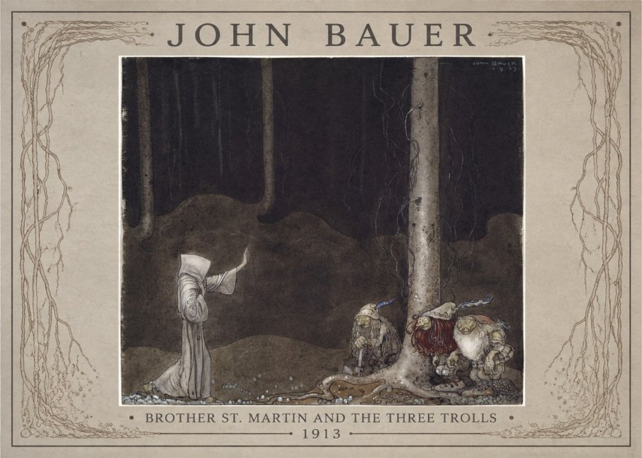 John Bauer Brother St. Martin and the Three Trolls No1 - Póster