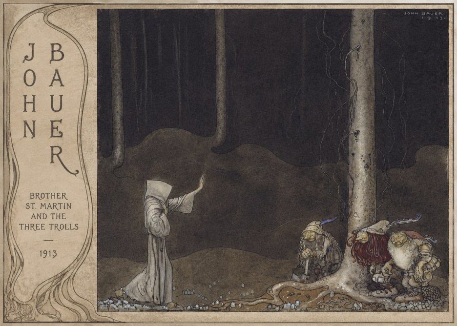 John Bauer Brother St. Martin and the Three Trolls No3 - Póster