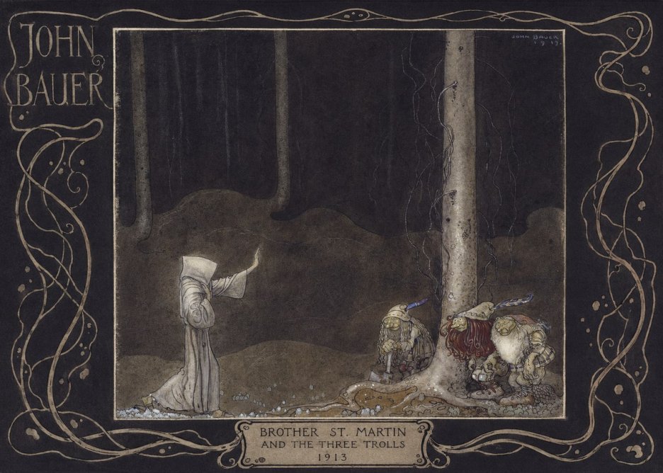John Bauer Brother St. Martin and the Three Trolls No5 - Póster