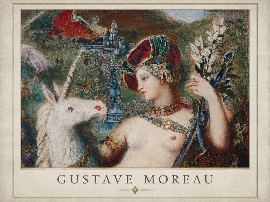 Gustave Moreau The Unicorns I No1 - Póster