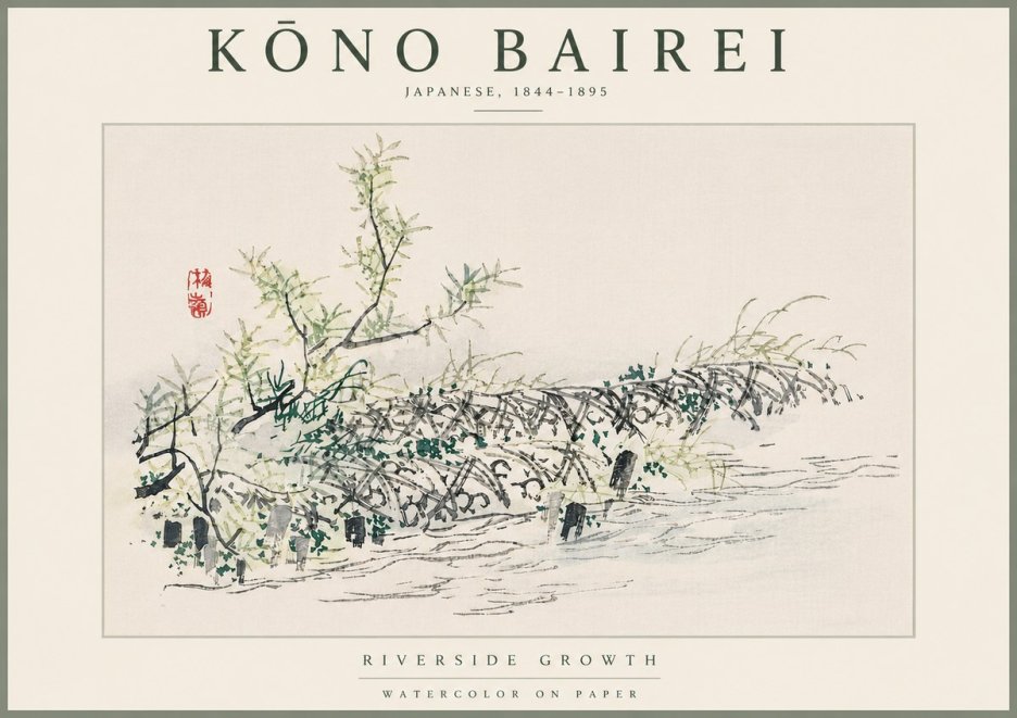 Kōno Bairei Riverside Growth No6 - Póster