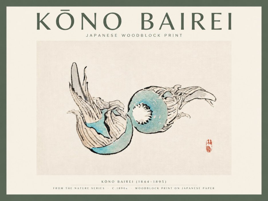 Kōno Bairei Abstract Botanical Forms No2 - Póster