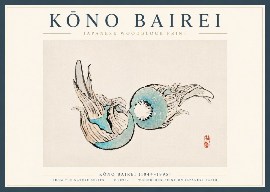 Kōno Bairei Abstract Botanical Forms No4 - Póster