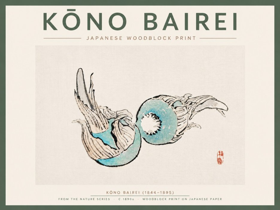 Kōno Bairei Abstract Botanical Forms No5 - Póster