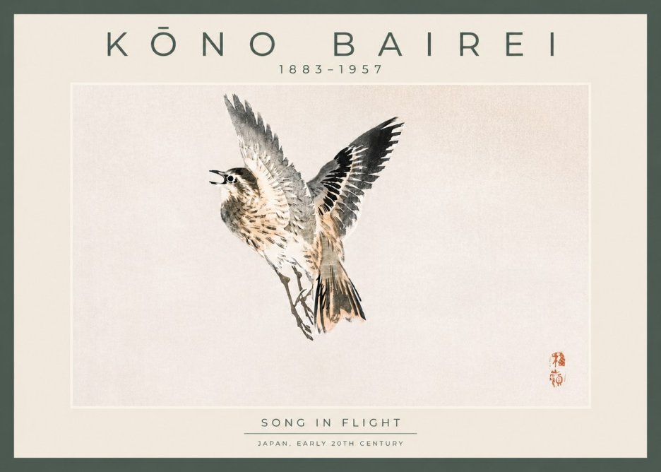 Kōno Bairei Song in Flight No4 - Póster