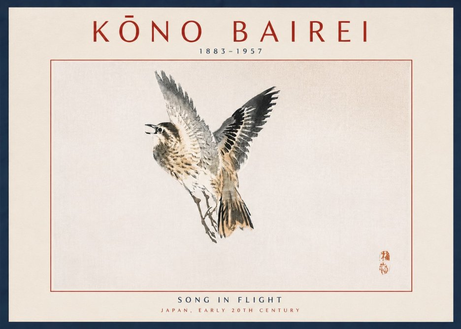 Kōno Bairei Song in Flight No6 - Póster