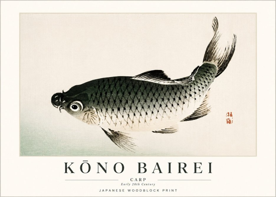Kōno Bairei Fish I No2 - Póster