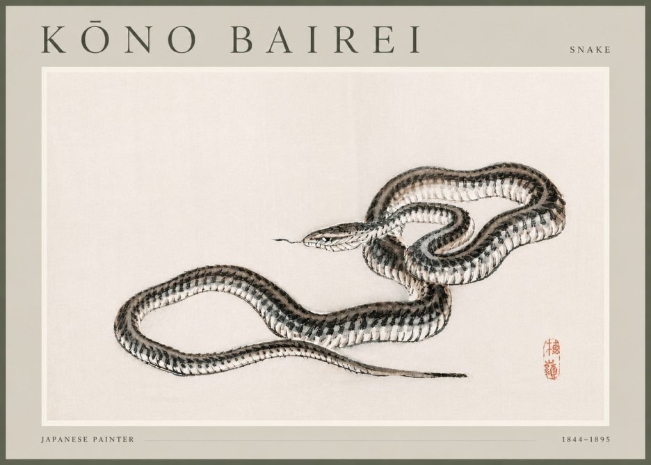Kōno Bairei Snake No4 - Póster