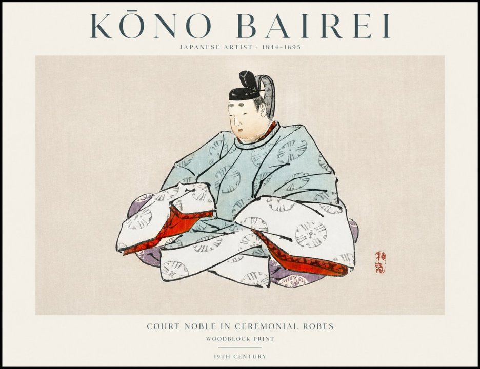 Kōno Bairei Court Noble in Ceremonial Robes No1 - Póster