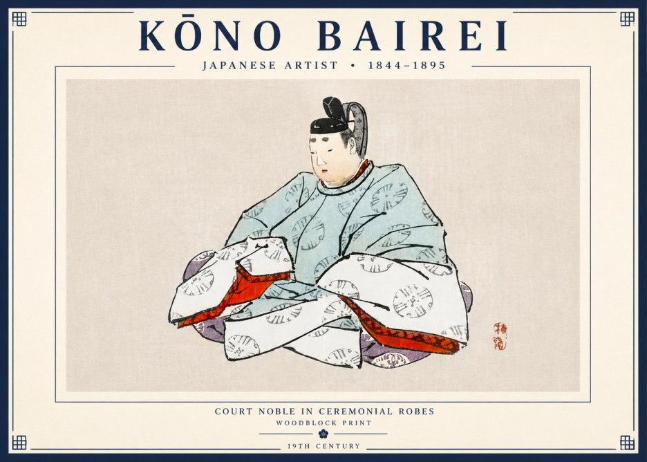 Kōno Bairei Court Noble in Ceremonial Robes No3 - Póster