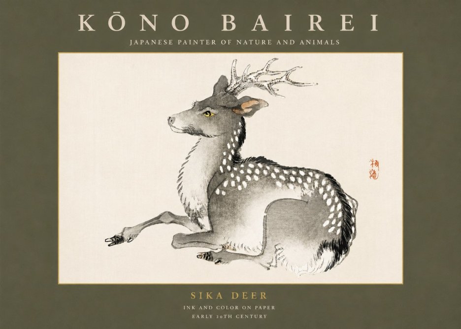 Kōno Bairei Sika Deer No3 - Póster