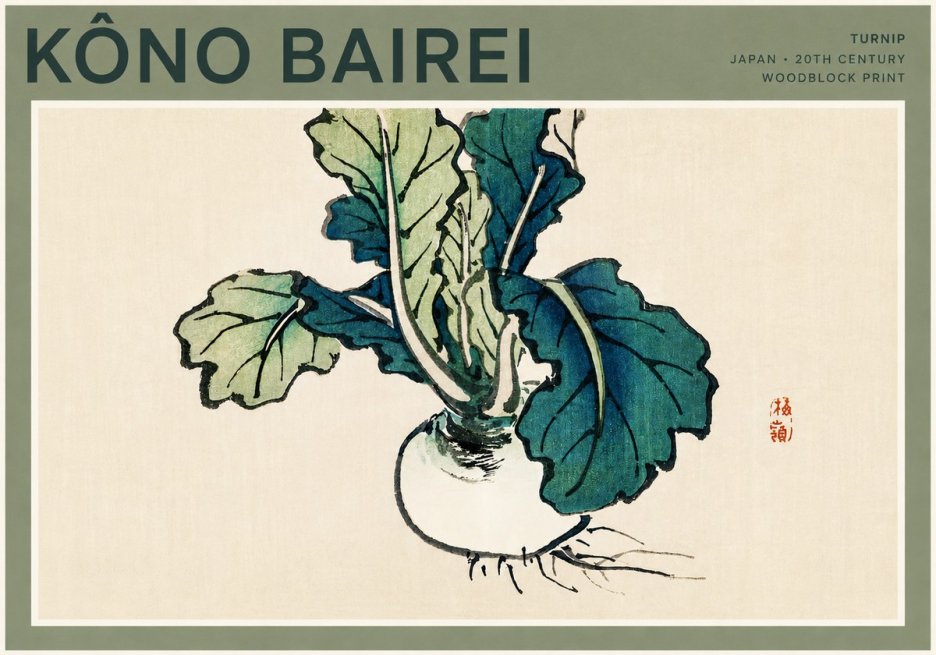 Kōno Bairei Turnip No4 - Póster