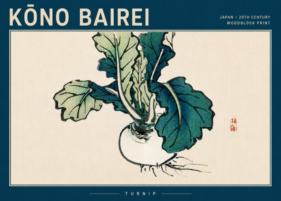 Kōno Bairei Turnip No5 - Póster