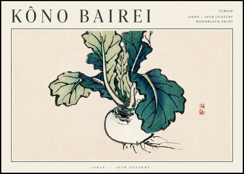 Kōno Bairei Turnip No6 - Póster