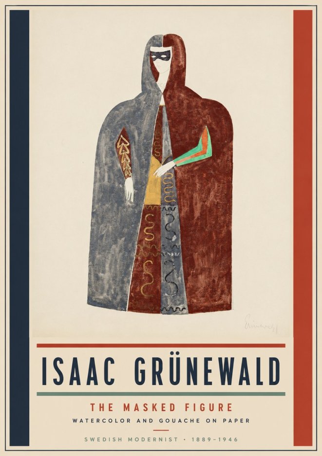 Isaac Grünewald The Masked Figure No5 - Póster