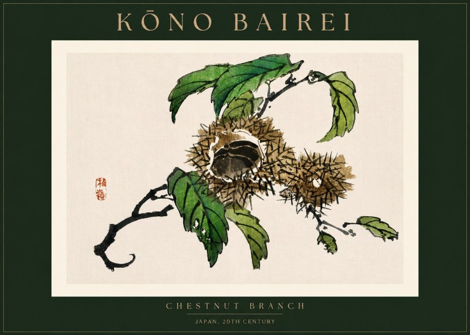 Kōno Bairei Chestnut Branch No2 - Póster