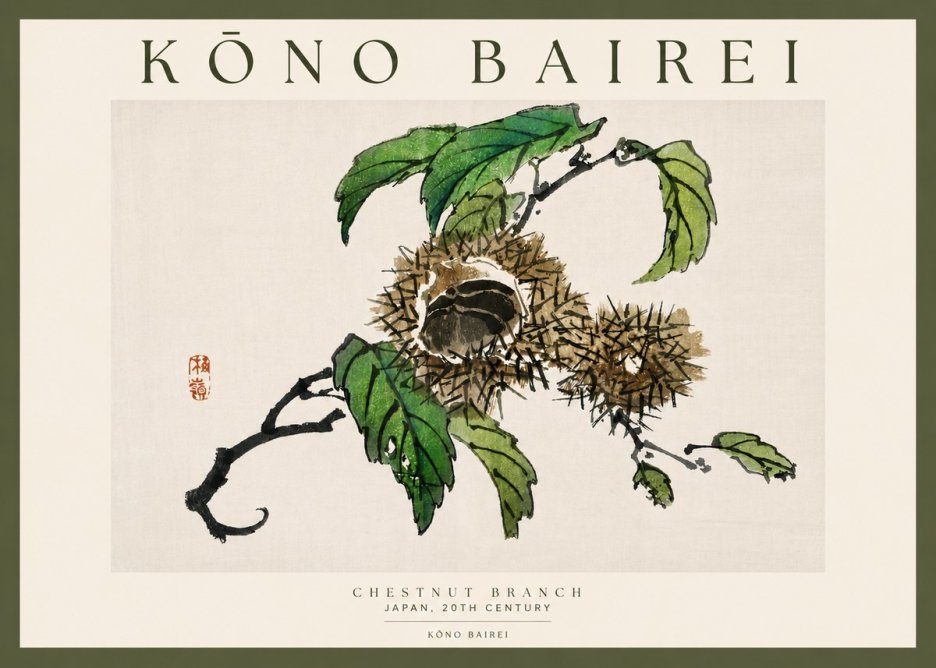 Kōno Bairei Chestnut Branch No3 - Póster