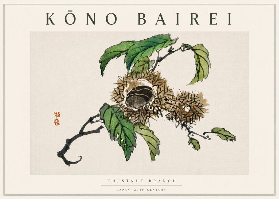 Kōno Bairei Chestnut Branch No5 - Póster