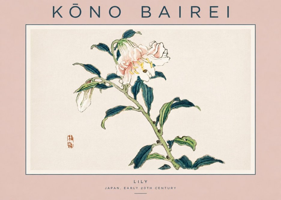 Kōno Bairei Lily No3 - Póster