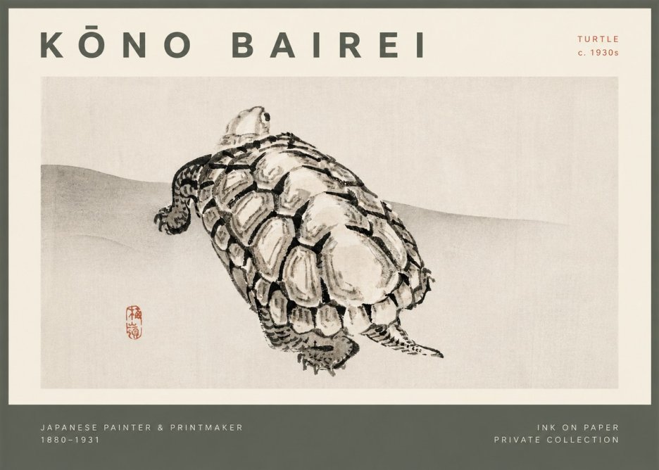 Kōno Bairei Turtle No2 - Póster