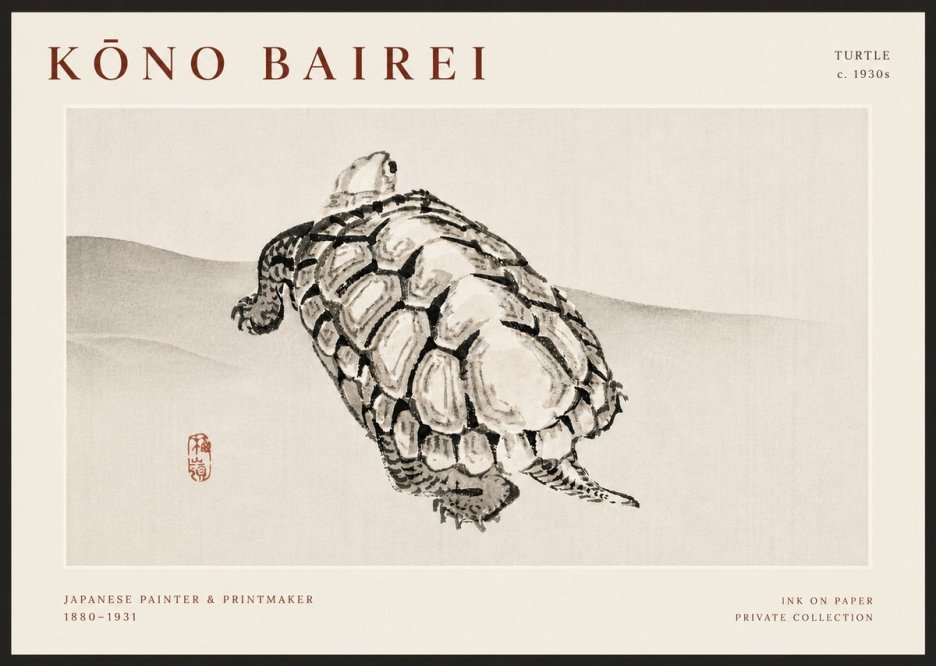 Kōno Bairei Turtle No6 - Póster