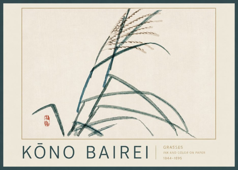 Kōno Bairei Grasses No2 - Póster