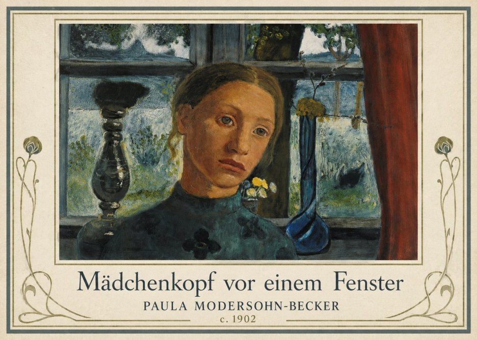 Paula Modersohn-Becker Mädchenkopf Vor Einem Fenster No1 - Póster
