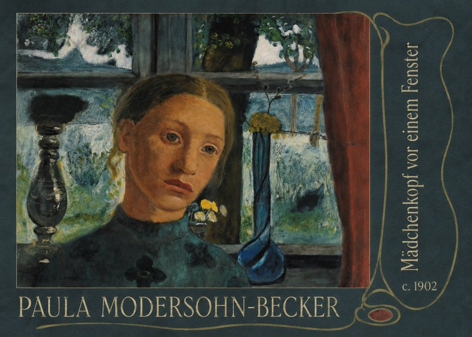 Paula Modersohn-Becker Mädchenkopf Vor Einem Fenster No5 - Póster