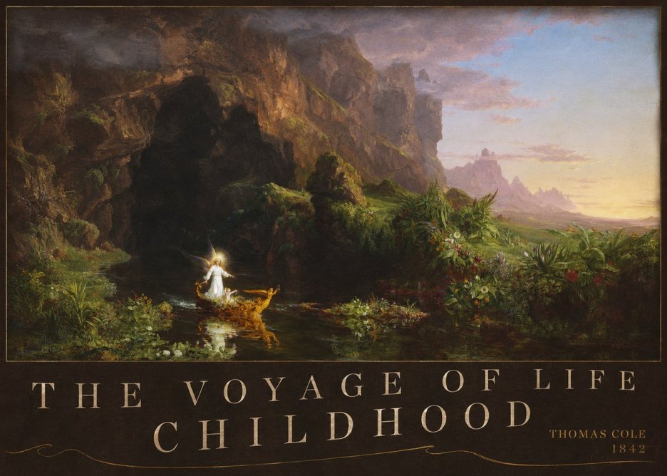 Thomas Cole The Voyage of Life: Childhood I No4 - Póster