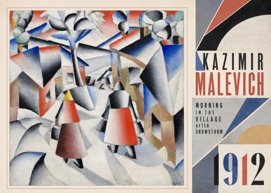 Kazimir Malevich Morning in the Village After Snowstorm No3 - Póster