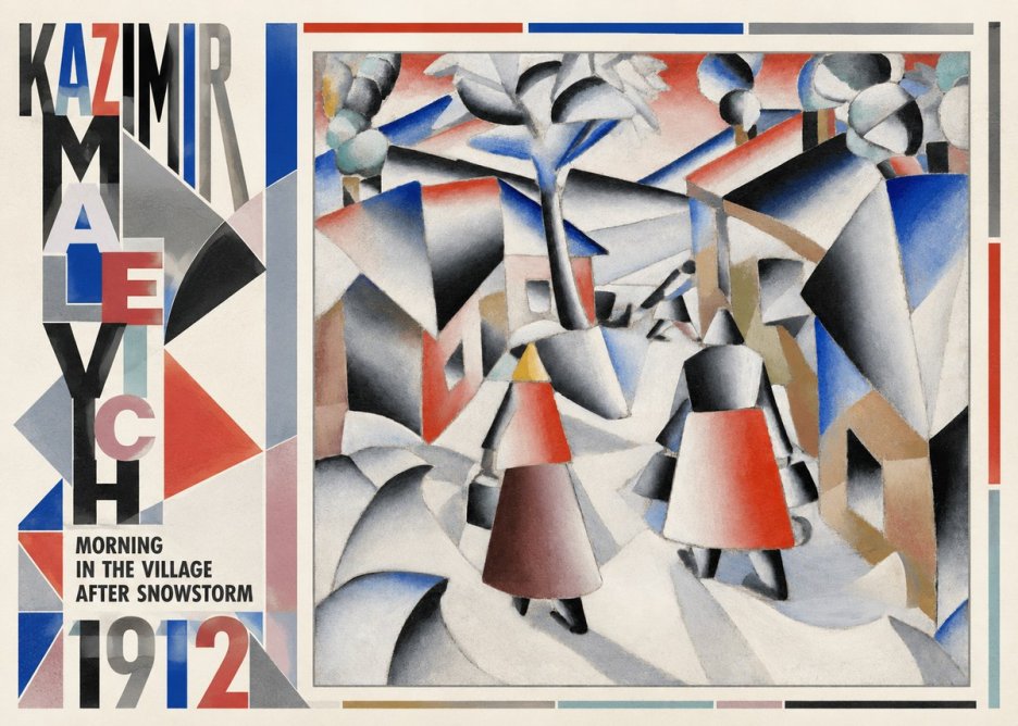 Kazimir Malevich Morning in the Village After Snowstorm No6 - Póster