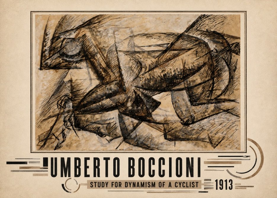 Umberto Boccioni Study for Dynamism of a Cyclist No3 - Póster